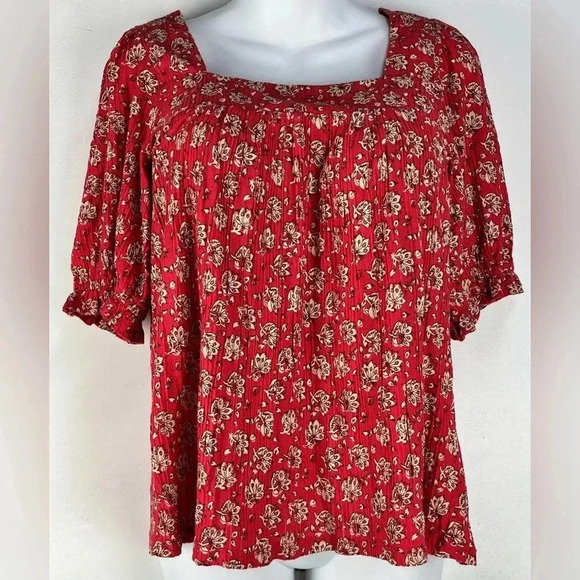 LUCKY BRAND Women’s Small Boho Chic Peasant Blouse - Picture 1 of 5